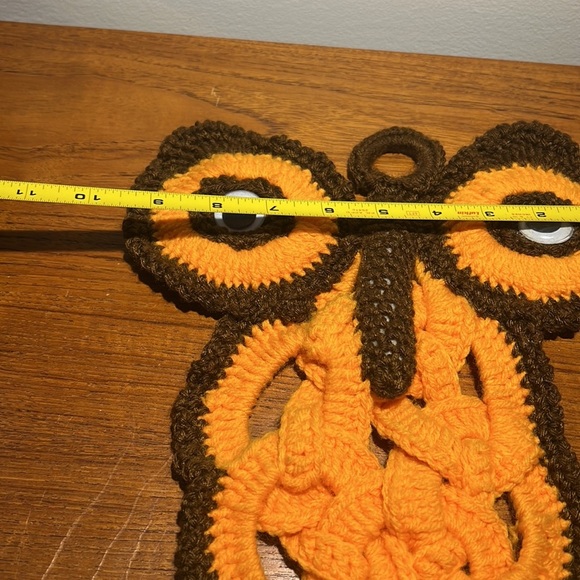 Handcrafted hand, crocheted owl, with googly eyes towel ring holder - Picture 9 of 13